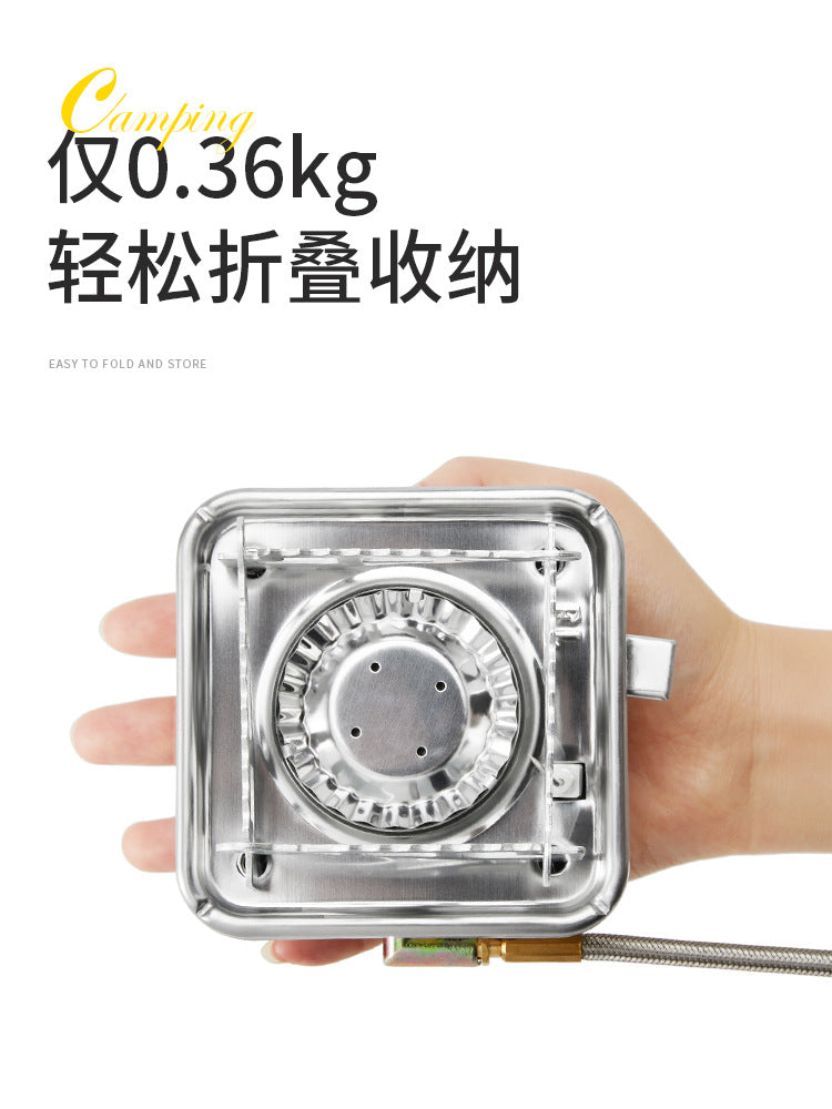 Składany palnik gazowy do kempingu – przenośny piec na kartusz, wiatroodporny