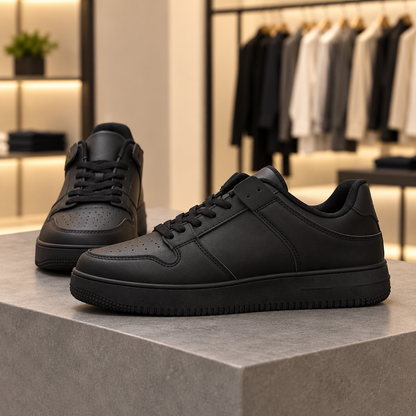 Męskie sneakersy U2563-1 – klasyczne, całe czarne