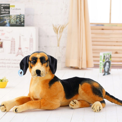 MASKOTKA PLUSZAK PRZYTULANKA LEŻĄCY PIES BRĄZOWY OWCZAREK XL 45 cm + 20 cm