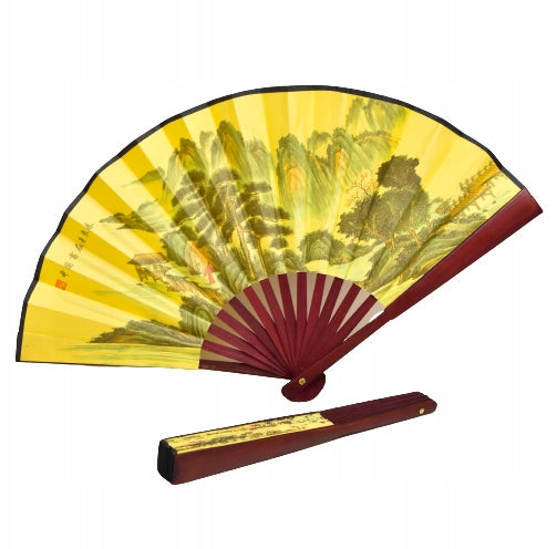 WACHLARZ dla ochłody chiński/japoński drewniany ozdoba wiatraczek 27 cm