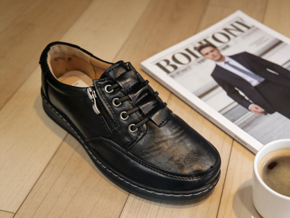 D27 WYGODNE DAMSKIE PÓŁBUTY BUTY SPORTOWE NA ZAMEK WKŁADKA SKÓRA CZARNE