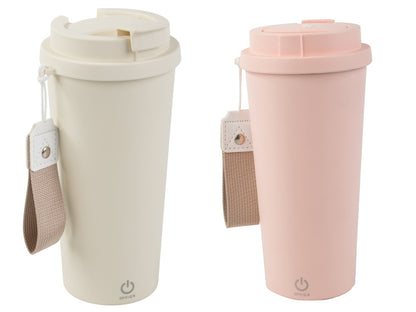 Kubek samomieszający 350ml stalowy termos na zimne i gorące smycz usb