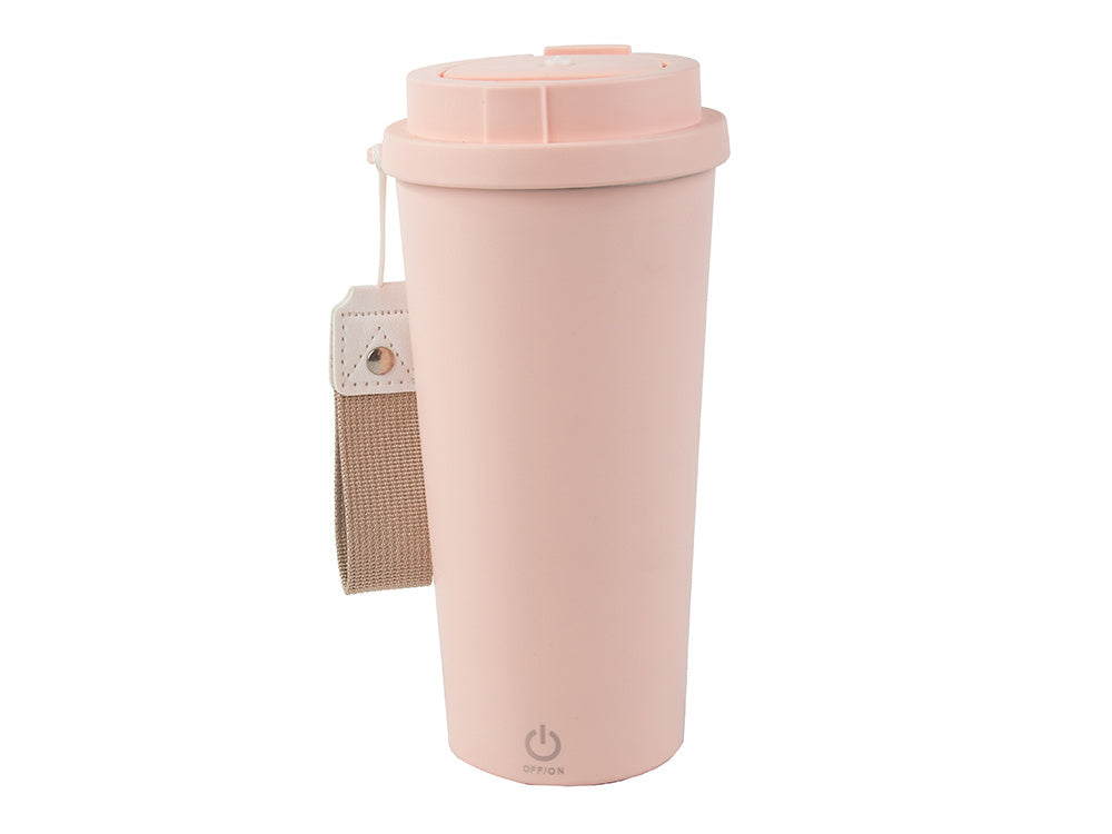 Kubek samomieszający 350ml stalowy termos na zimne i gorące smycz usb