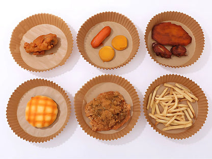 Wkład papierowy do frytkownicy beztłuszczowej okrągły air fryer 50szt