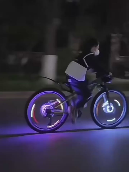 Świecące nakładki na wentyl rowerowy LED – lampki na wentyl